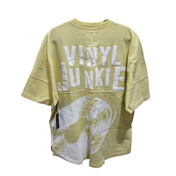 Spirit Jersey Oversize Unisex Size L Vinyl Junkie Yellow Puff Paint Detail NWT - Picture 1 of 6